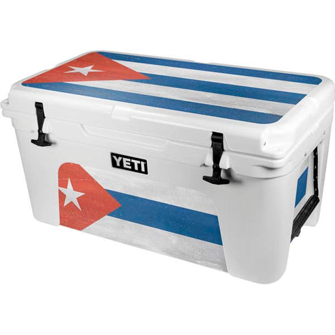 Cuban Flag Distressed YETI Tundra 65 Hard Cooler Skin